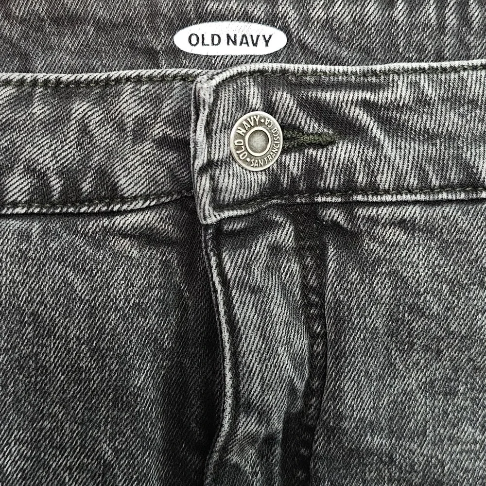 Old‎ Navy Denim Skirt 18 Black Acid Wash Mini Raw Hem Stretch Grunge Indie Y2K